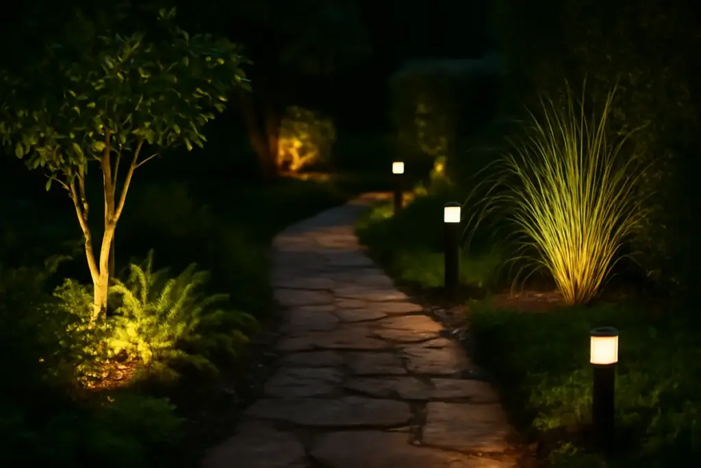 Illuminazione nel giardino: come scegliere luci strategiche per valorizzare piante e percorsi creando atmosfera